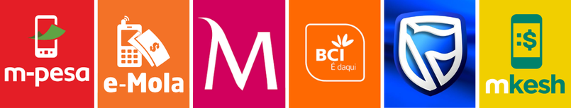 Formas de pagamento aceites: M-Pesa, e-Mola, Millennium BIM, BCI, Standard Bank e mKesh